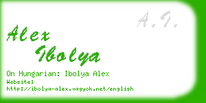 alex ibolya business card